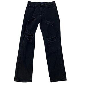 Aero Women’s Mom Jeans Distressed Black Size 4R